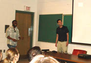 Dr. Durell Bouchard and Timmy Balint giving a lecture